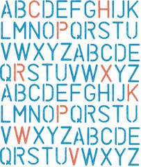 Retro stencil alphabet seamless pattern