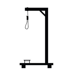gallows in black color art object illustration - obrazy, fototapety, plakaty