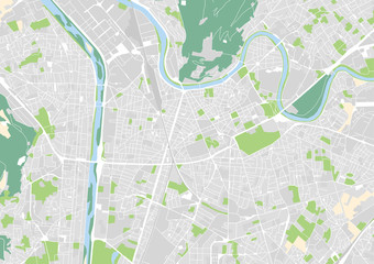 vector city map of Grenoble, France