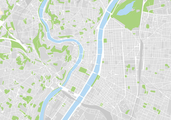 vector city map of Lyon, France
