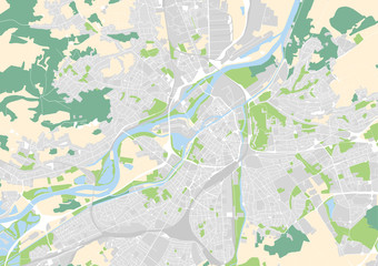 vector city map of Metz, France