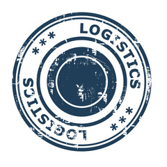 Logistics business concept rubber stamp