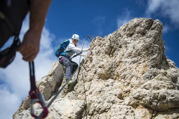 Foto op Aluminium save climbing in the mountains - alpine climb © dolomites-image