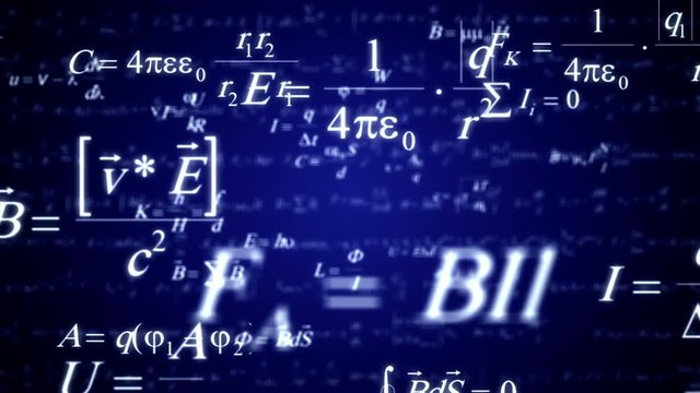 Blue Physics and Mathematics formulas zoom in.Good for sciense titles and background, news headline business intro screensaver and opener. School education presentation, diploma project.