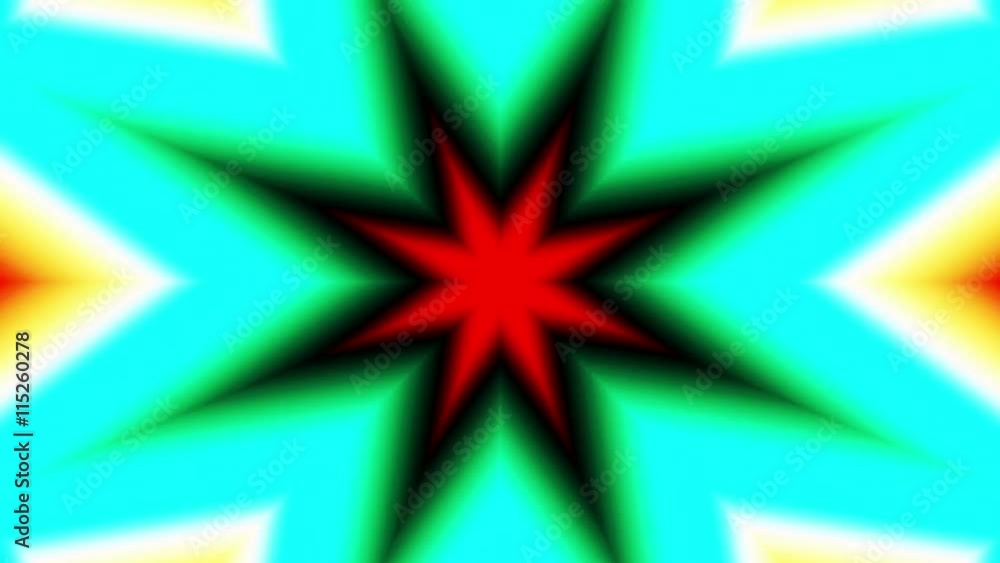 Poster colored star explosion psy motion loop background