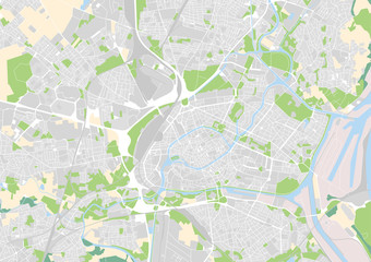 Fototapeta premium wektorowa mapa miasta Strasburga, Francja