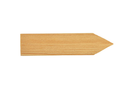 Holzpfeil auf wei&szlig;em Hintergrund