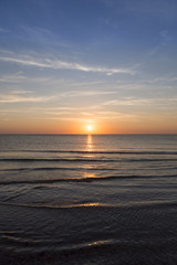 ocean landscape with sunset for backgrounds
