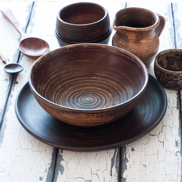 Set of pottery