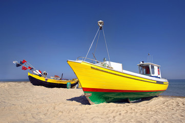 Fototapeta na wymiar Fishing boats by the sea