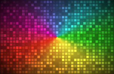 Colorful abstract background, color gradient with transparent squares, vector illustration.