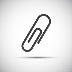 Simple icon of paper clip, vector illustration
