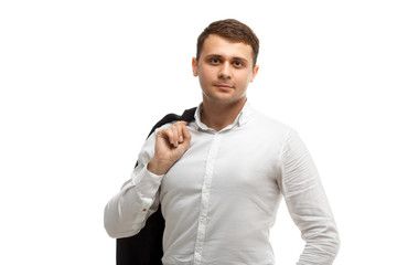 Handsome businessman wearing white shirt