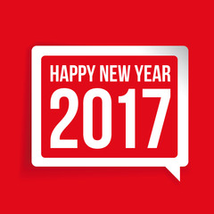 Happy New Year 2017 speech bubble