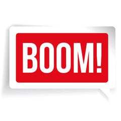 Boom message bubble vector red
