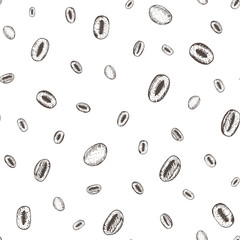 Seamless coffee pattern, coffee beans pattern