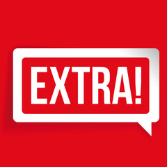 Obraz premium Extra speech bubble red vector