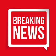 Breaking news label or button
