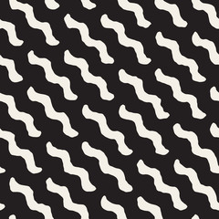 Vector Seamless Wavy Diagonal Lines Pattern