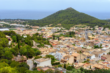 Fototapeta na wymiar Aerial view of the old municipality of Capdepera as seen from the Castle wall. Island Majorca, Spain.