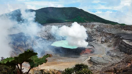 Fotobehang Vulkaan Caldera of Active Volcano Poas, Costa Rica