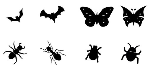 Obraz na płótnie Canvas Insectes en 8 icônes