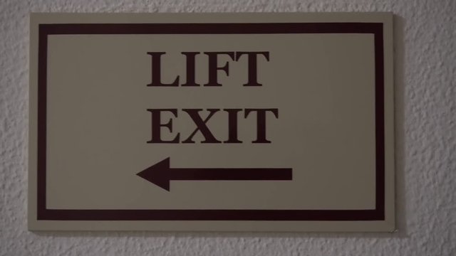 Information Signboard Lift and Exit