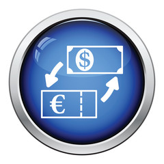 Currency dollar and euro exchange icon