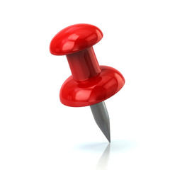3d illustration of red push pin