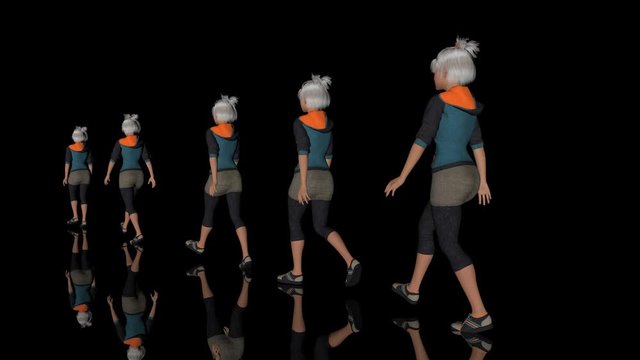 Walk Cycle Animation 3D Render