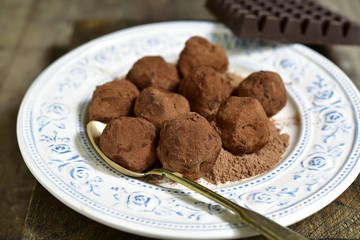 Homemade chocolate truffles.