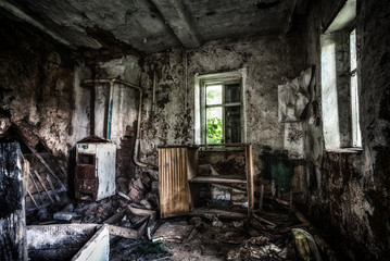 Old Abandoned Cottage House Home Interior