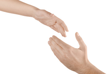Helping hand isolated on white