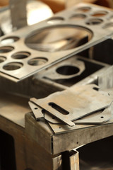 Different kinds of stock material, closeup