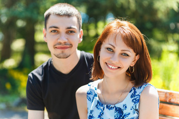 Nice young couple embracing