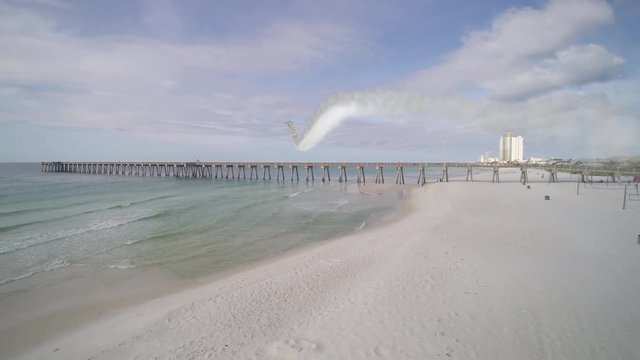 Spacecraft Flyover The Beach Aerial 3D Render
Background footage Panama City Beach, Florida