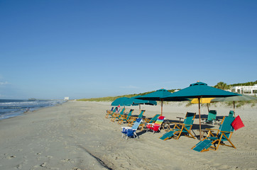 Chair with umbrella at beach