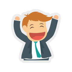 Businessman concept represented by cartoon man icon. isolated and flat illustration 