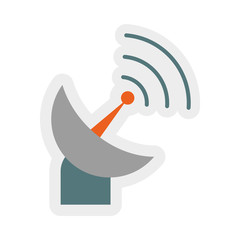 Communication concept represented by antenna icon. isolated and flat illustration 