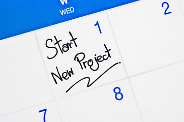Start new project on calendar.