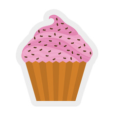 Bakery concept represented by cupcake icon. isolated and flat illustration 