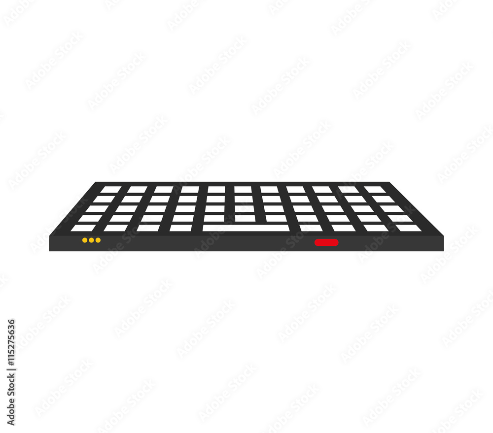 Poster gadget and technology concept represented by keyboard icon. isolated and flat illustration
