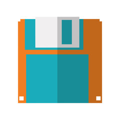 Gadget and technology concept represented by diskette icon. isolated and flat illustration 