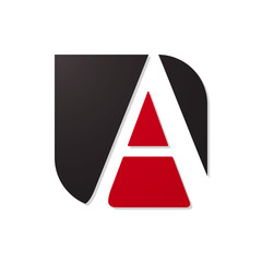 initial letter shape a red black