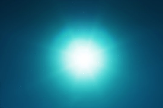 Moon glow flare aqua cyan background