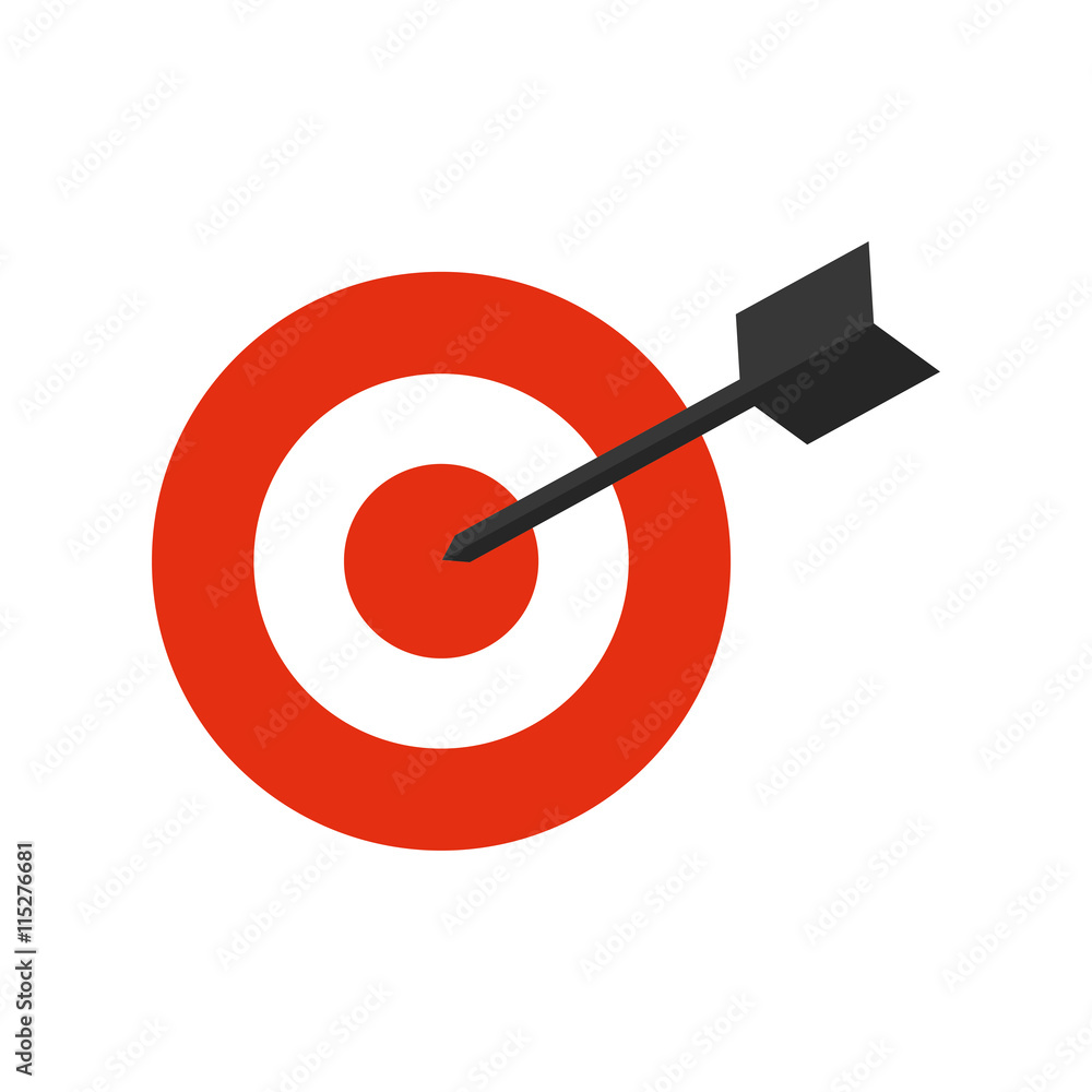 Poster solution concept represented by target icon. isolated and flat illustration