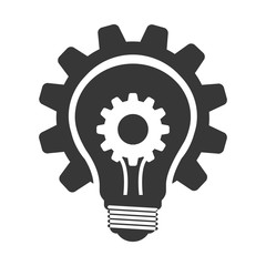 Energy concept represented by light bulb with icon. isolated and flat illustration 