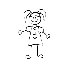 kid concept represented by girl icon. isolated and flat illustration 