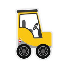 Delivery and Shipping concept represented by forklift icon. isolated and flat illustration 