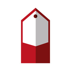 label concept represented by red and white tag  icon. isolated and flat illustration 
